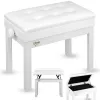 Banco de piano V-TONE PB4 WH para teclado, branco lacado