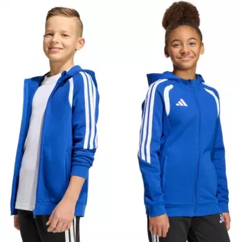 Sweatshirt com capuz criança adidas Tiro 26 League Sweat Full Zip Hoodie azul KF9102 152cm