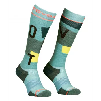 Meias de esqui Ortovox Freeride Long Socks Cozy mulher - ice waterfall