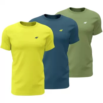 T-shirt de homem 4F M4217 pack de 3 amarelo, azul, verde 4FWSS26TTSHM4217 90S M