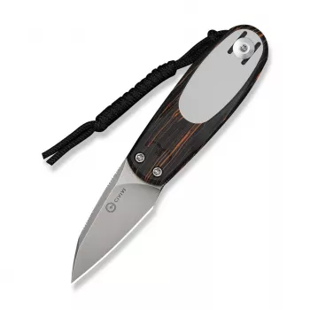 Faca Civivi Purr Nitro-V laranja preto e branco G10