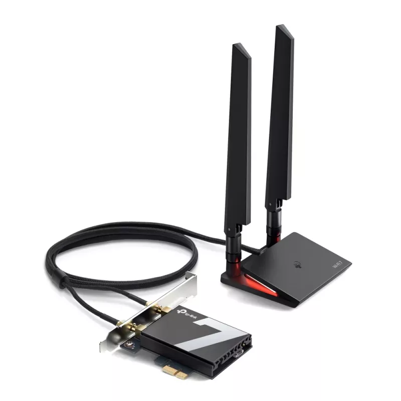 TP-Link Archer TBE550E adaptador WiFi 7 Bluetooth 5.4 BE9300 tribanda, PCI Express, 2 antenas externas