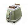 Torradeira DELONGHI Icona Vintage CTOV 2103.GR 900W, aço inoxidável, gaveta de migalhas, função de descongelação, verde/embalagem danificada