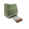 Torradeira DELONGHI Icona Vintage CTOV 2103.GR 900W, aço inoxidável, gaveta de migalhas, função de descongelação, verde/embalagem danificada