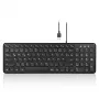 Teclado USB com fios Perixx PERIBOARD-213 DE B, layout alemão (QWERTZ), interruptores de tesoura, Preto