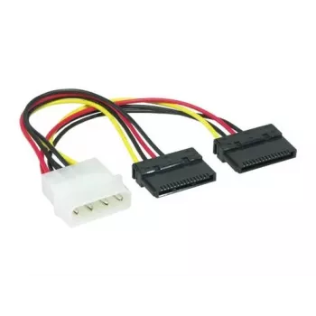 EXSYS Cabo de Alimentação SATA em Y 4-Pin Molex para 2x 15-Pin SATA, 15cm EX-K3611