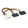 EXSYS Cabo de Alimentação SATA em Y 4-Pin Molex para 2x 15-Pin SATA, 15cm EX-K3611