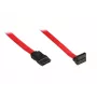 EXSYS Cabo de dados SATA III com ficha angular, 0,5 m, vermelho EX-K3605