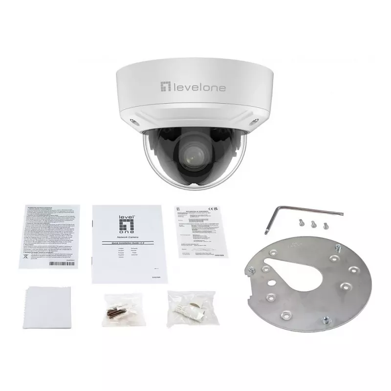 LevelOne FCS-3461 câmara IP dome 2MP zoom 4x H.265 PoE interior/exterior