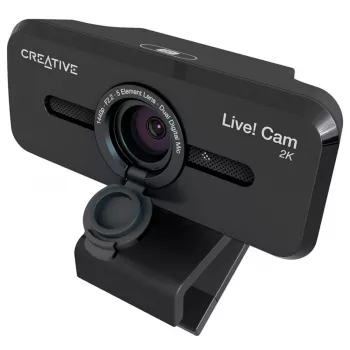 Creative Live! Cam Sync V3 webcam 2K QHD com microfones duplos e obturador de privacidade, preto