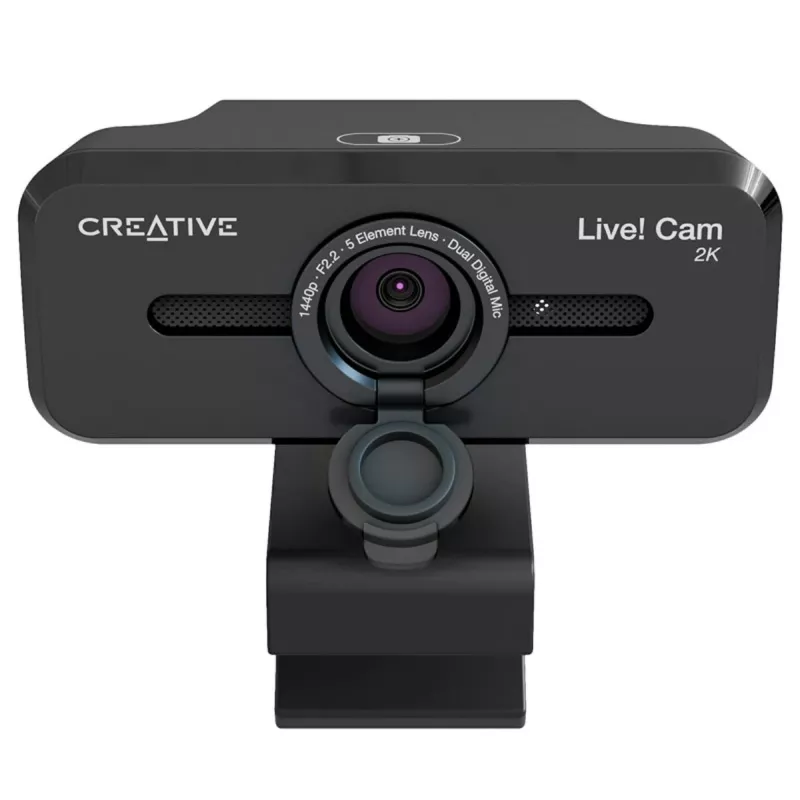 Creative Live! Cam Sync V3 webcam 2K QHD com microfones duplos e obturador de privacidade, preto