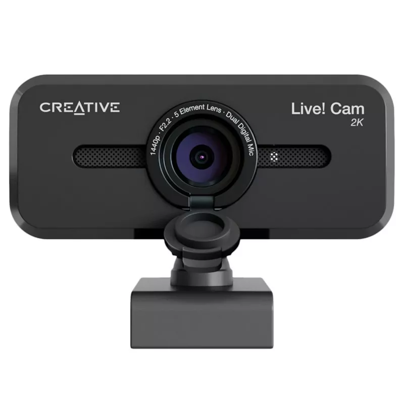 Creative Live! Cam Sync V3 webcam 2K QHD com microfones duplos e obturador de privacidade, preto