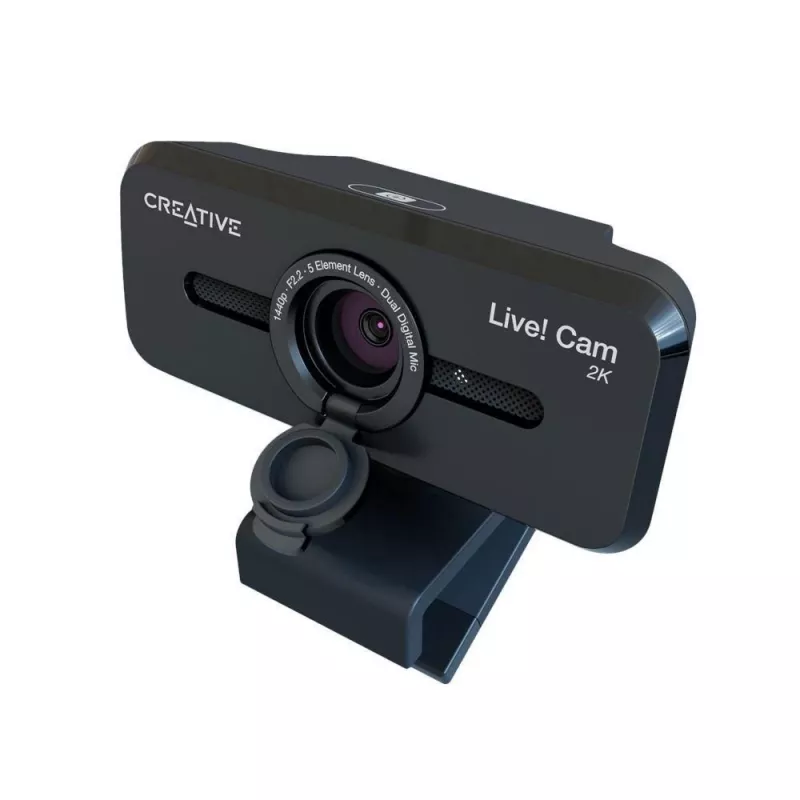Creative Live! Cam Sync V3 webcam 2K QHD com microfones duplos e obturador de privacidade, preto