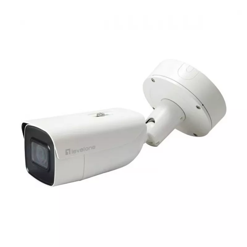 LevelOne FCS-5212 câmara IP bullet exterior 6MP com objetiva varifocal motorizada, H.265, visão noturna IR, PoE, IP66, IK10