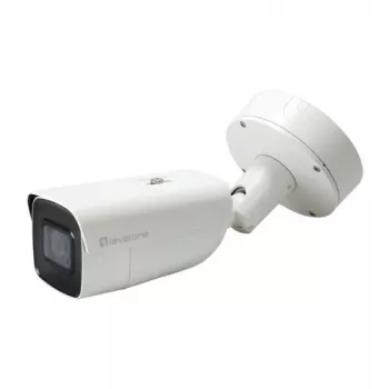 LevelOne FCS-5212 câmara IP bullet exterior 6MP com objetiva varifocal motorizada, H.265, visão noturna IR, PoE, IP66, IK10