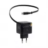 Carregador de parede EFB Elektronik G352CE 35W GaN USB-C com cabo retrátil de 0,7m, PD3.0 e QC3.0, preto