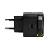 Carregador de parede EFB Elektronik G352CE 35W GaN USB-C com cabo retrátil de 0,7m, PD3.0 e QC3.0, preto