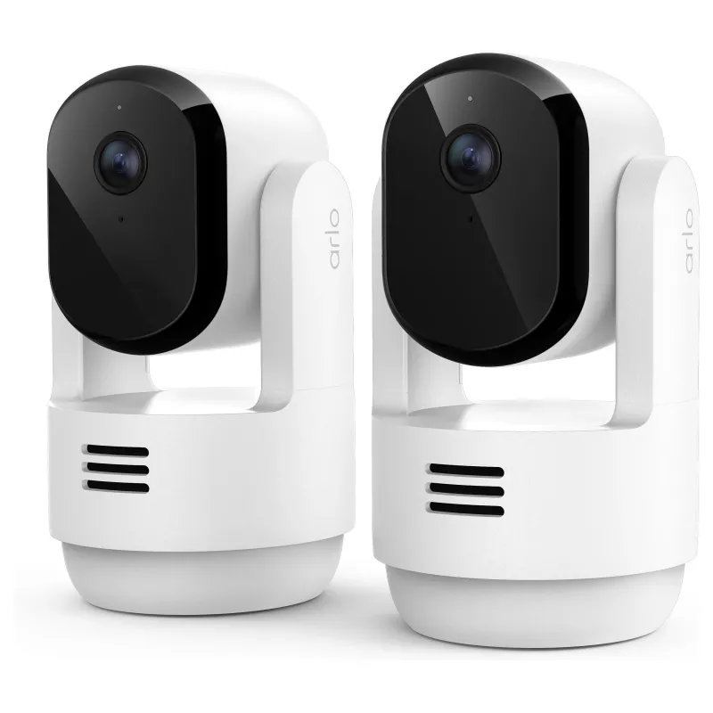 Câmara de vigilância interior Arlo Essential 3 2K Pan-Tilt-Zoom (pack de 2, branca)