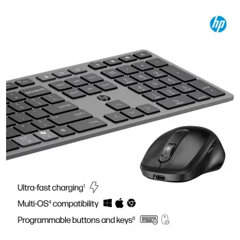 HP 720 Conjunto de teclado e rato sem fios multi-dispositivo - Twilight Black 9T5A9AA#ABD