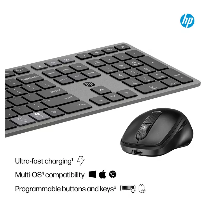 HP 720 Conjunto de teclado e rato sem fios multi-dispositivo - Twilight Black 9T5A9AA#ABD