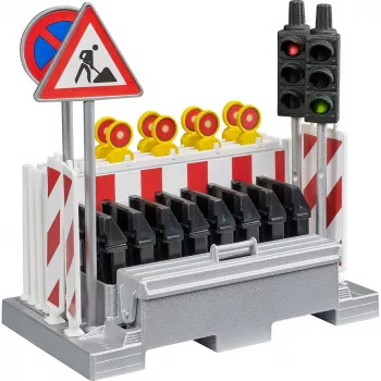 Conjunto de segurança rodoviária BRUDER com semáforo