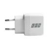 Conjunto de carregador de parede GaN 20W EFB Elektronik G201A1CE USB-C PD3.0 + USB-A QC3.0 com cabo USB-C de 2m, branco