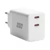 Conjunto de carregador de parede GaN 45W Dual USB-C EFB Elektronik G452CE com cabo USB-C de 2m, branco