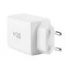 Conjunto de carregador de parede GaN 45W Dual USB-C EFB Elektronik G452CE com cabo USB-C de 2m, branco