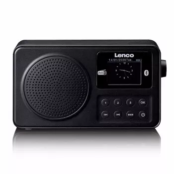 Rádio portátil DAB+/FM Lenco PDR-033BK com Bluetooth e bateria recarregável - preto