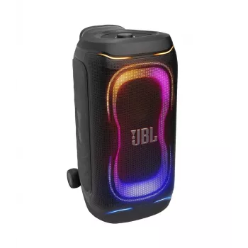Altifalante portátil de festa JBL PartyBox 330 com 240W RMS, bateria de 18h, resistente a salpicos IPX4, Bluetooth 5.1, espetáculo de luz dinâmico, rodas e puxador telescópico, preto
