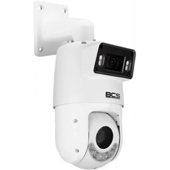 Câmara IP PTZ BCS LINE 4MP com zoom ótico 5x, 50m IR, PoE, IP66, AI SMD Plus