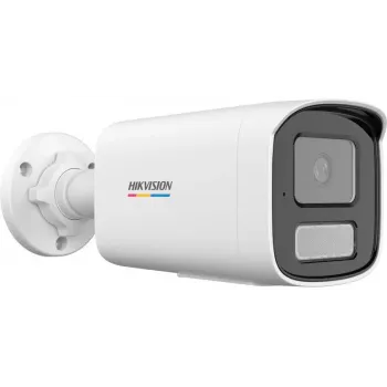 Câmara IP bullet Hikvision DS-2CD1T47G3-LIU(4mm) 4MP ColorVu Lite com luz branca, microfone integrado, IP67, PoE