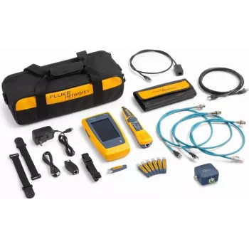 Fluke Networks LinkIQ Duo Kit de testador de cabos e redes Ethernet industrial com adaptadores M12, PoE, até 10 Gb/s, Li-Ion, CAT 3-8 6029135