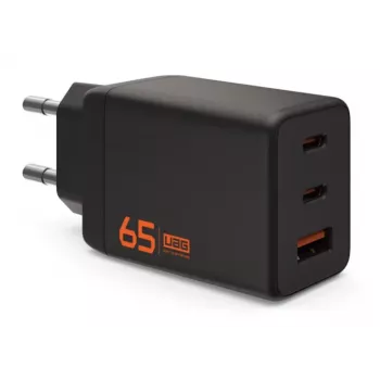 UAG SRGE Carregador de parede GaN 65W - 2x USB-C, 1x USB-A, preto