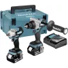 Kit combinado sem escovas Makita DLX2588GJ 18V LXT de 2 peças com aparafusadora DDF485, chave de impacto DTD153, 2x baterias 5,0Ah, carregador rápido e mala MAKPAC