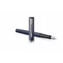 Waterman Impression caneta de tinta permanente aparo fino lacado azul aros cromados caixa de oferta 2225502