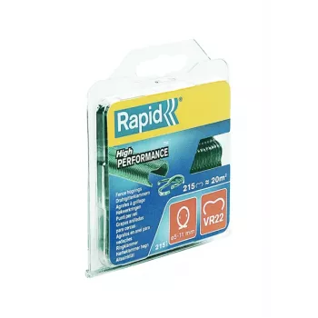 Grampos de anel para vedação RAPID TOOLS VR22, aço galvanizado com revestimento plástico verde, 13 Gauge, 12 mm de perna, 1000 unid. 40108802