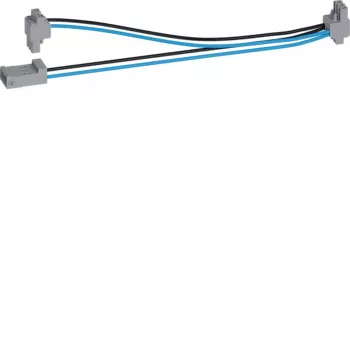 Conjunto de cabos divisor em Y Hager 2x200mm KU9S20YE preto/azul 1 ficha para 2 tomadas