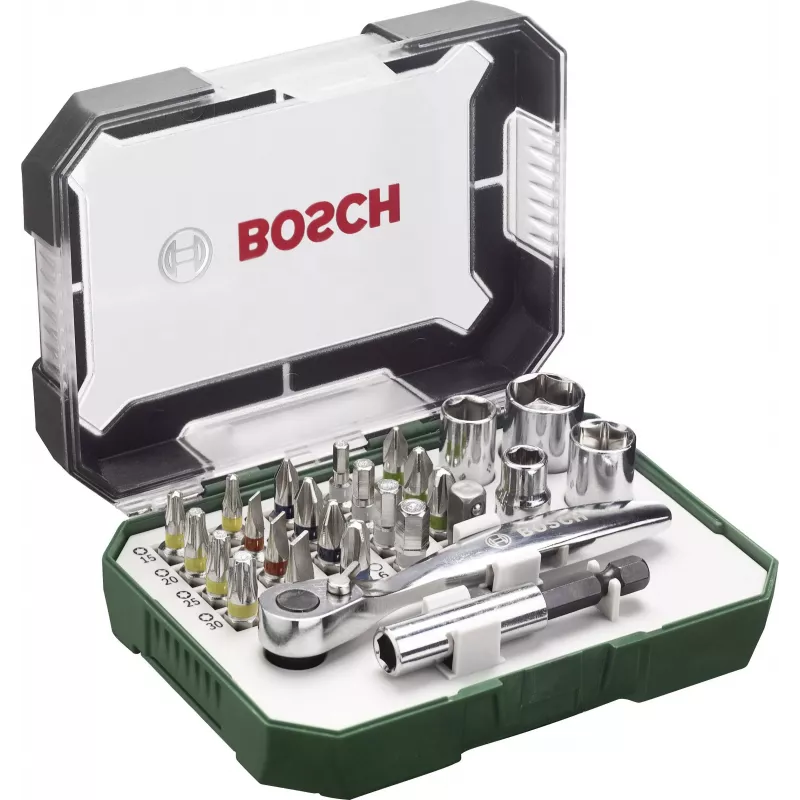 Bosch Accessories Promoline 2607017392 conjunto de 27 pontas de aparafusar com pontas fenda, Phillips, Pozidriv, interior e Torx em mala de armazenamento