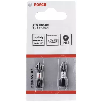 Bosch Impact Control 2608522403 conjunto de pontas Phillips PH2, 2 unid., 25 mm