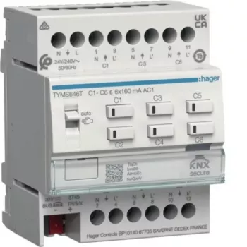 HAGER TYMS646T atuador de aquecimento 6 canais KNX Secure