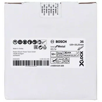 Disco de fibra Bosch Best for Metal R574 125 mm X-LOCK grão 36 2608619160