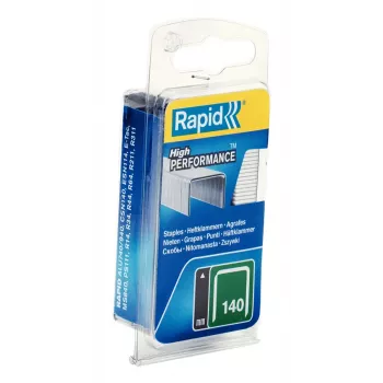 Rapid agrafos de arame plano Tipo 140, comprimento da perna 12 mm, aço galvanizado, embalagem pequena, caixa com furo europeu 40109516