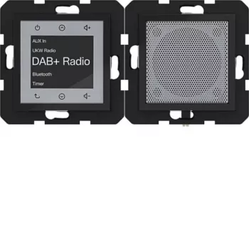 HAGER WAN6110BG Radio Touch UP altifalante DAB+ Bluetooth de encastrar preto brilhante