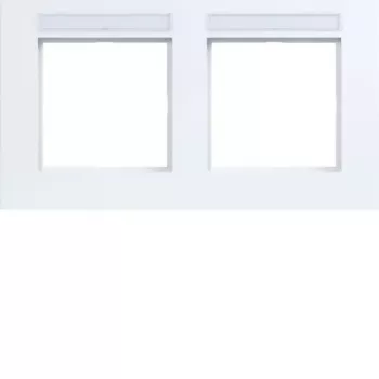 Hager Lumière Design A.8 Moldura de cobertura horizontal 2 módulos, branco-luz brilhante WAD8202WG