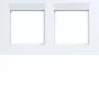 Hager Lumière Design A.8 Moldura de cobertura horizontal 2 módulos, branco-luz brilhante WAD8202WG