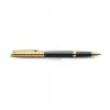 Waterman Hemisphere Caneta rollerball - fina, preto brilhante com anéis cromados, caixa de presente 2225136