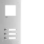 Hager RTQ103X Placa frontal para intercomunicador Mono, 3 botões de chamada, alumínio prateado anodizado