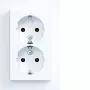 HAGER WAS2175WM Tomada dupla com tampa basculante, Berker A.1, branco-polar
