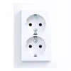 HAGER WAS2175WM Tomada dupla com tampa basculante, Berker A.1, branco-polar